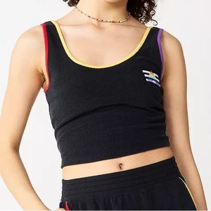 Black cropped pride tank top